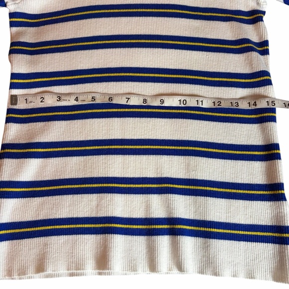 LAUREN RALPH LAUREN NAUTICAL STRIPED KNIT TOP SIZE LARGE GOLD BUTTONS - Picture 5 of 10